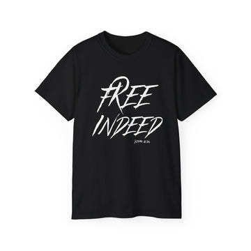 Unisex Cotton Tee - 'Free Indeed' Design, Motivational Gift, Casual Wear, Faith-Based Apparel, Everyday Comfort